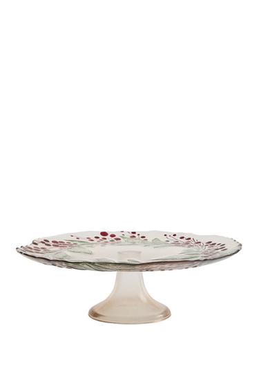CHRISTMAS GARLAND GLASS SERVING DISH - Зелений Zara