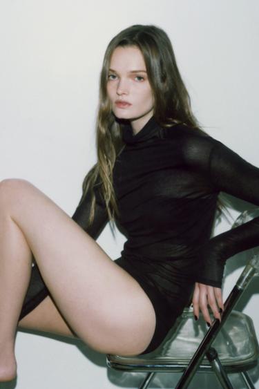 Zara SUPIMA® COTTON T-SHIRT - Black