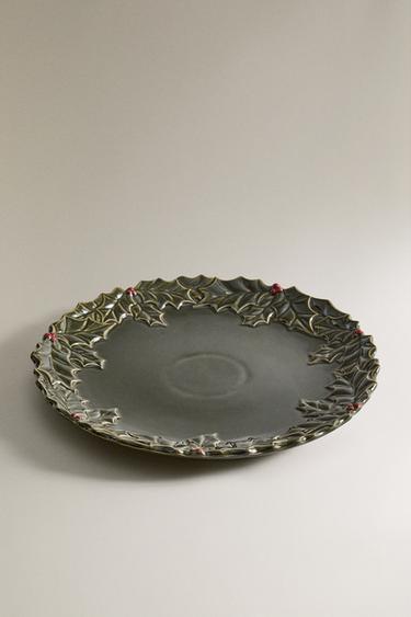 PLAT PORCELAINE HOUX NOËL - Vert de Zara - Image 1