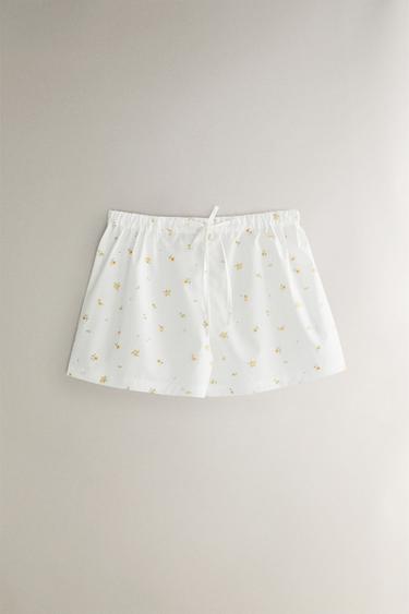 GEBLÜMTE BAUMWOLLSHORTS - Weiß von Zara - Bild 0