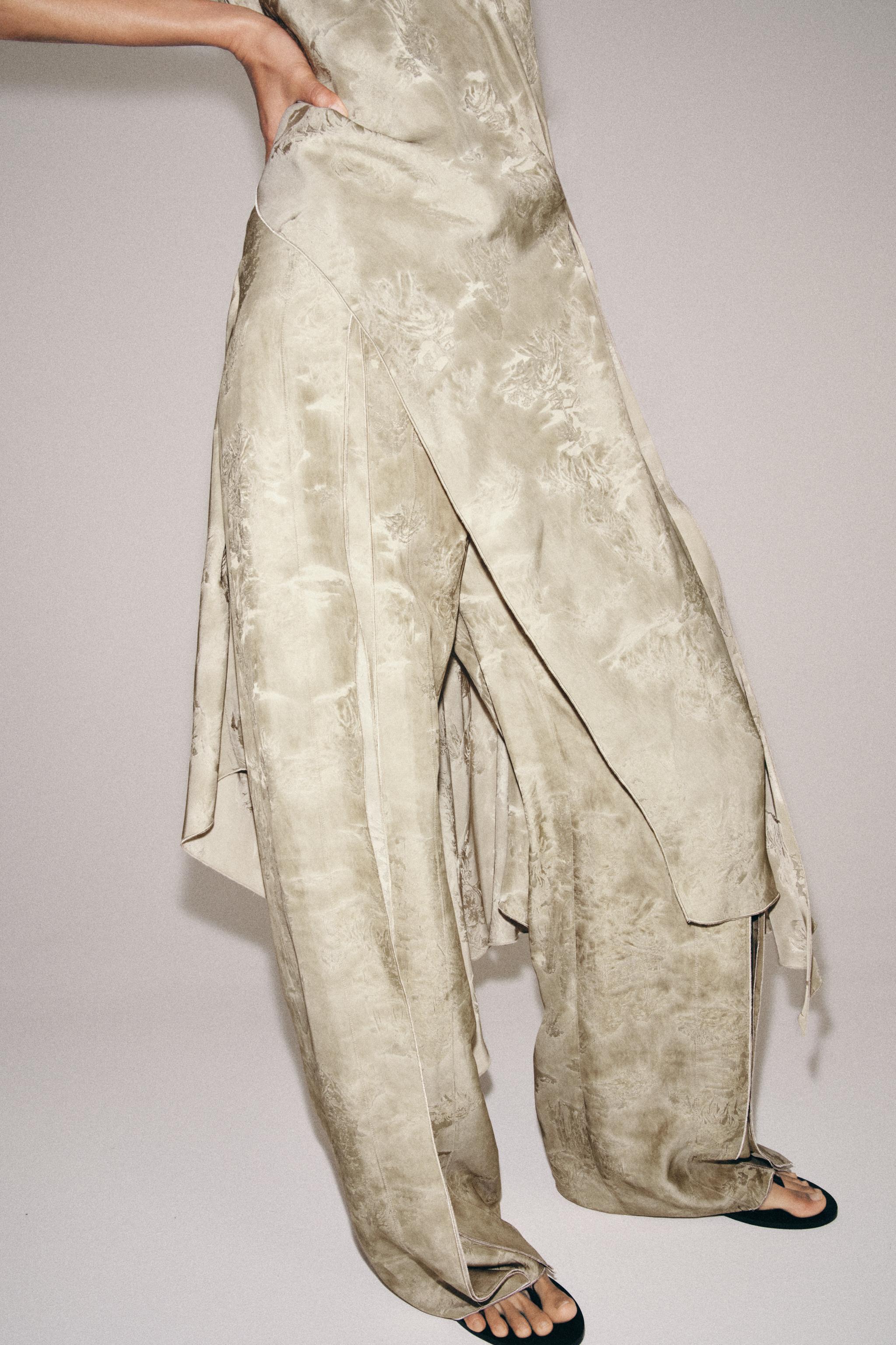 ZW COLLECTION JACQUARD WIDE LEG PANTS
