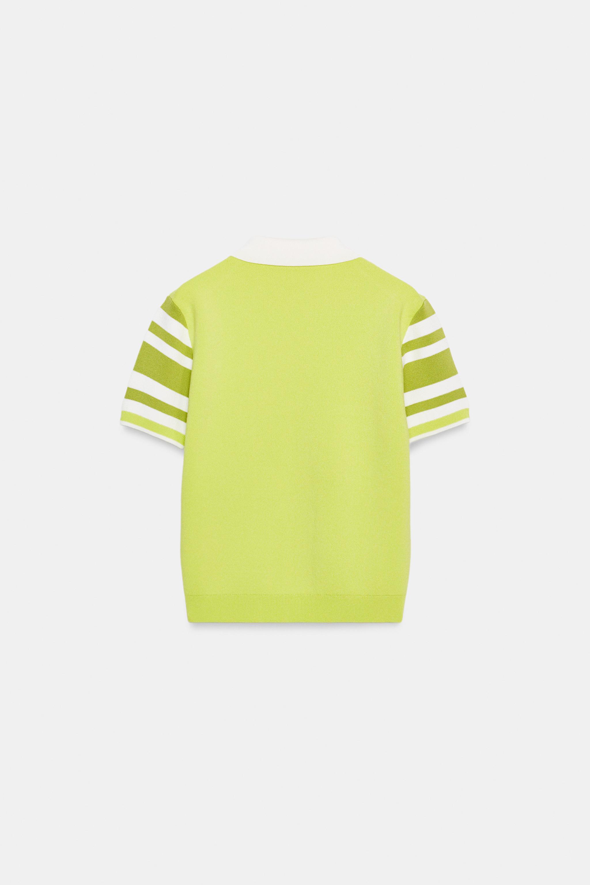 STRIPED KNIT POLO JACKET