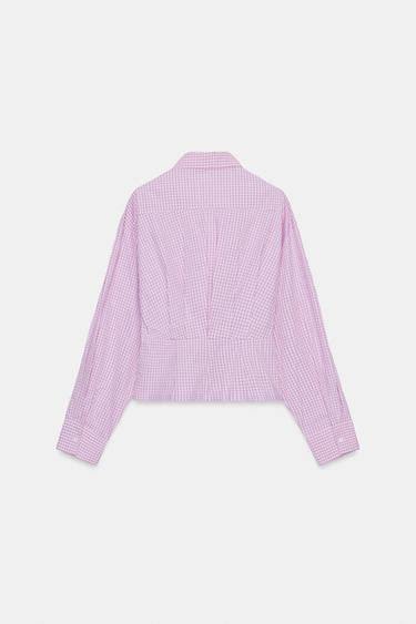 CHECK SHIRT WITH BACK DARTS - Pink / White by Zara - Image 6