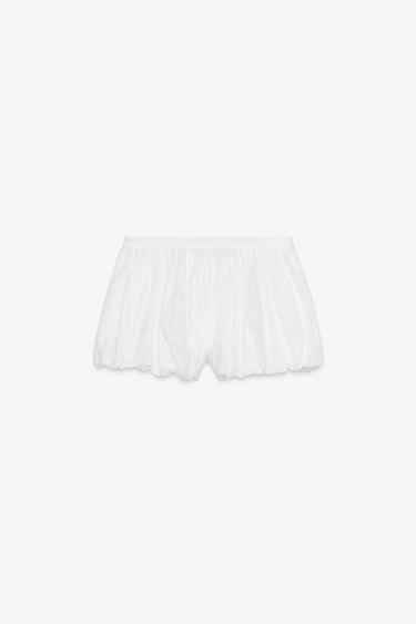 BERMUDA BALLOON BRODÉ ZW COLLECTION - Blanc de Zara - Image 4