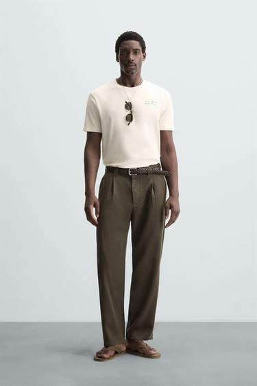 CAMISETA ESTAMPADO COMBINADO - Blanco roto de Zara - Imagen 0