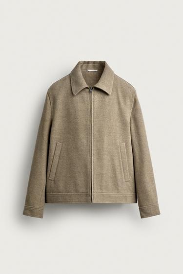 TEXTURED REGULAR FIT JACKET - Light green by Zara