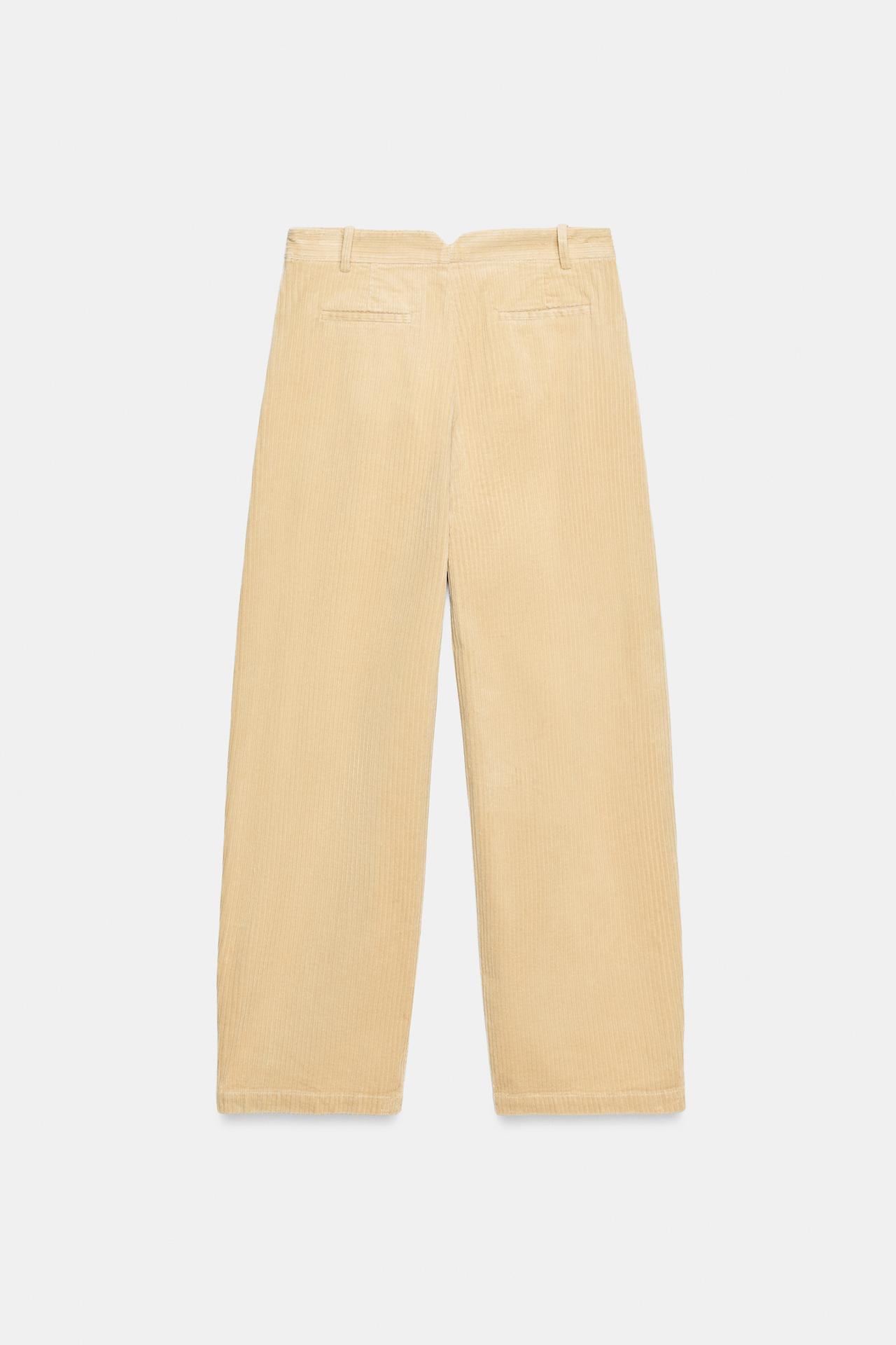 CORDUROY PANTS ZW COLLECTION — Ecru