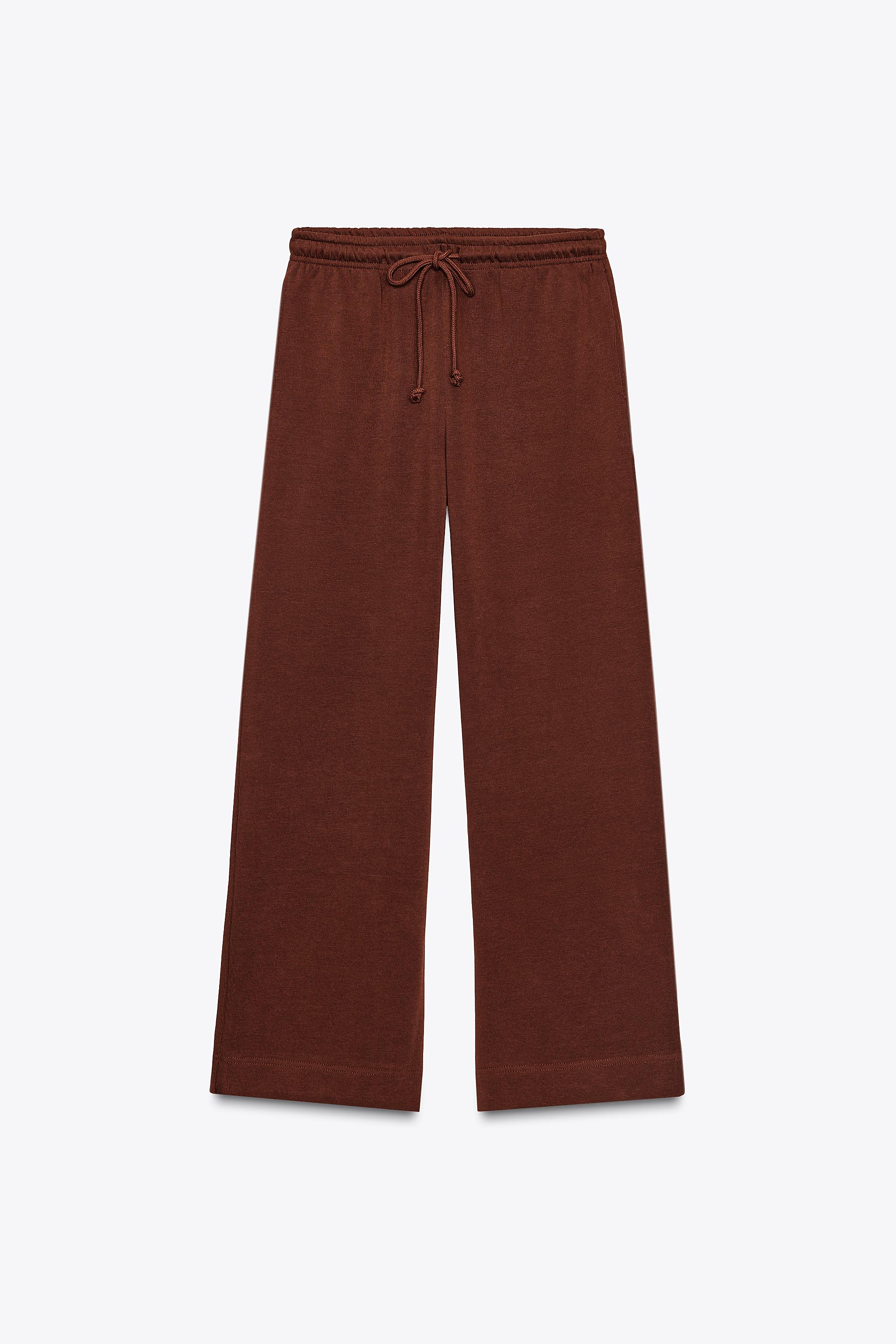 SOFT STRAIGHT LEG PANTS - Chocolate | ZARA United States