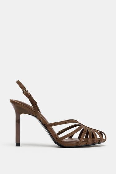 ZAPATO TACÓN CANGREJERA - Marrón de Zara - Imagen 0