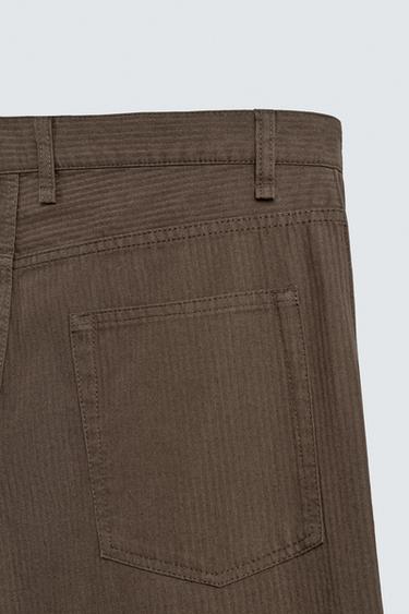 WASHED STRAIGHT-LEG TROUSERS - Brown by Zara - Image 9