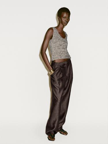 Zara Cutwork strappy top - Limited Edition - Dark mauve