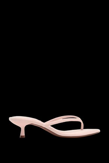 SOFT-FINISH KITTEN HEEL SANDALS - Pink by Zara - Image 0