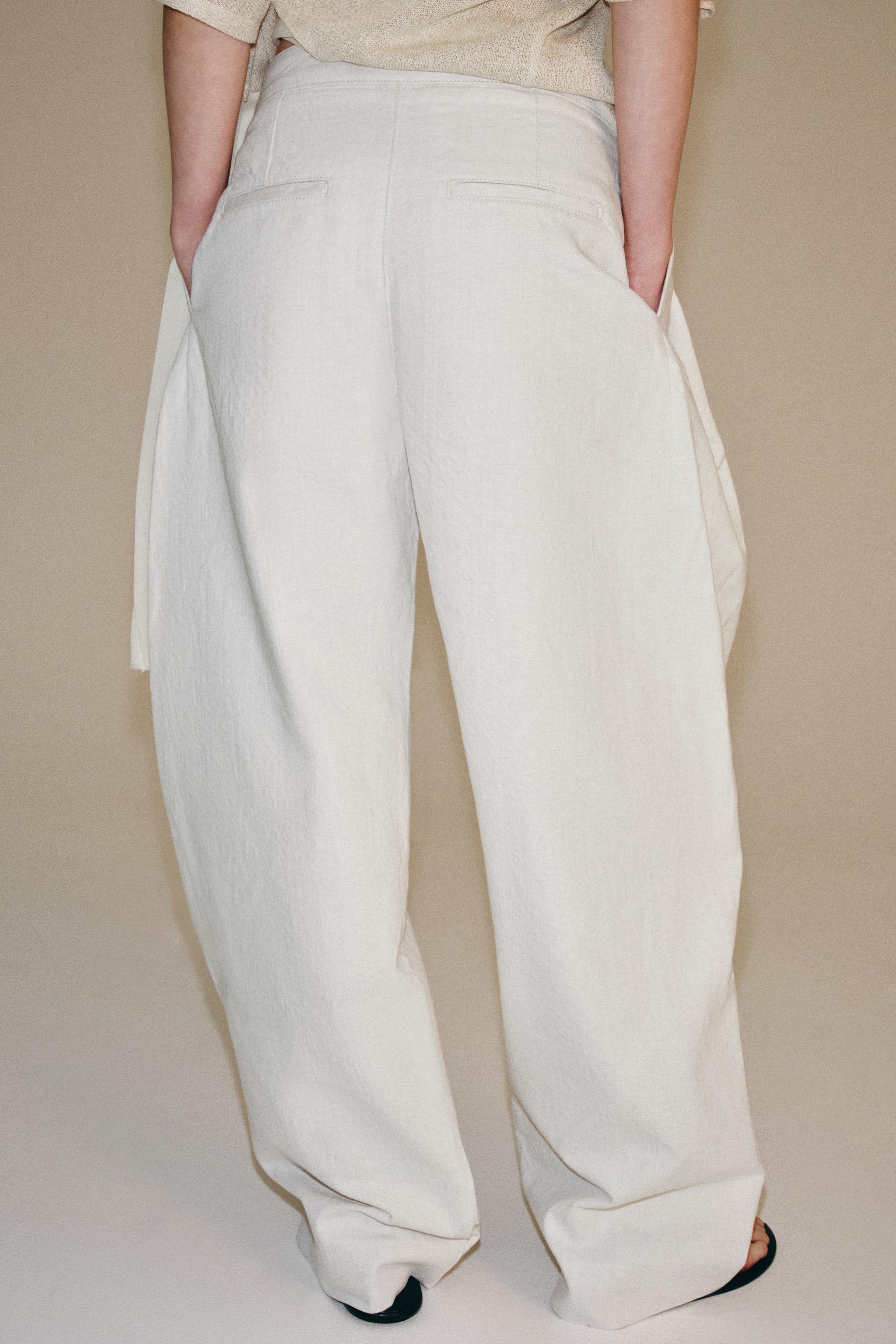 Zara ZW COLLECTION GENİŞ PAÇA PANTOLON görsel 4