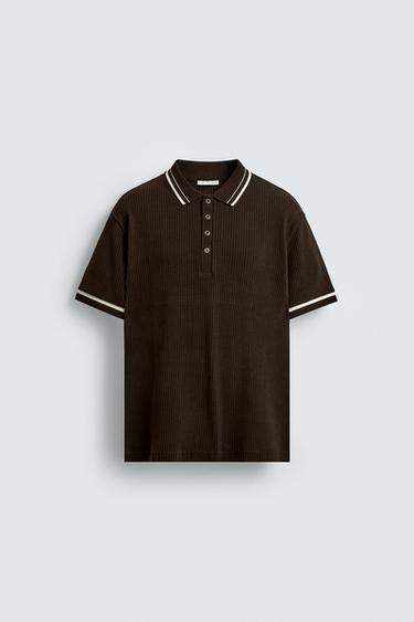 POLO A COSTE IN CONTRASTO - Marrone di Zara