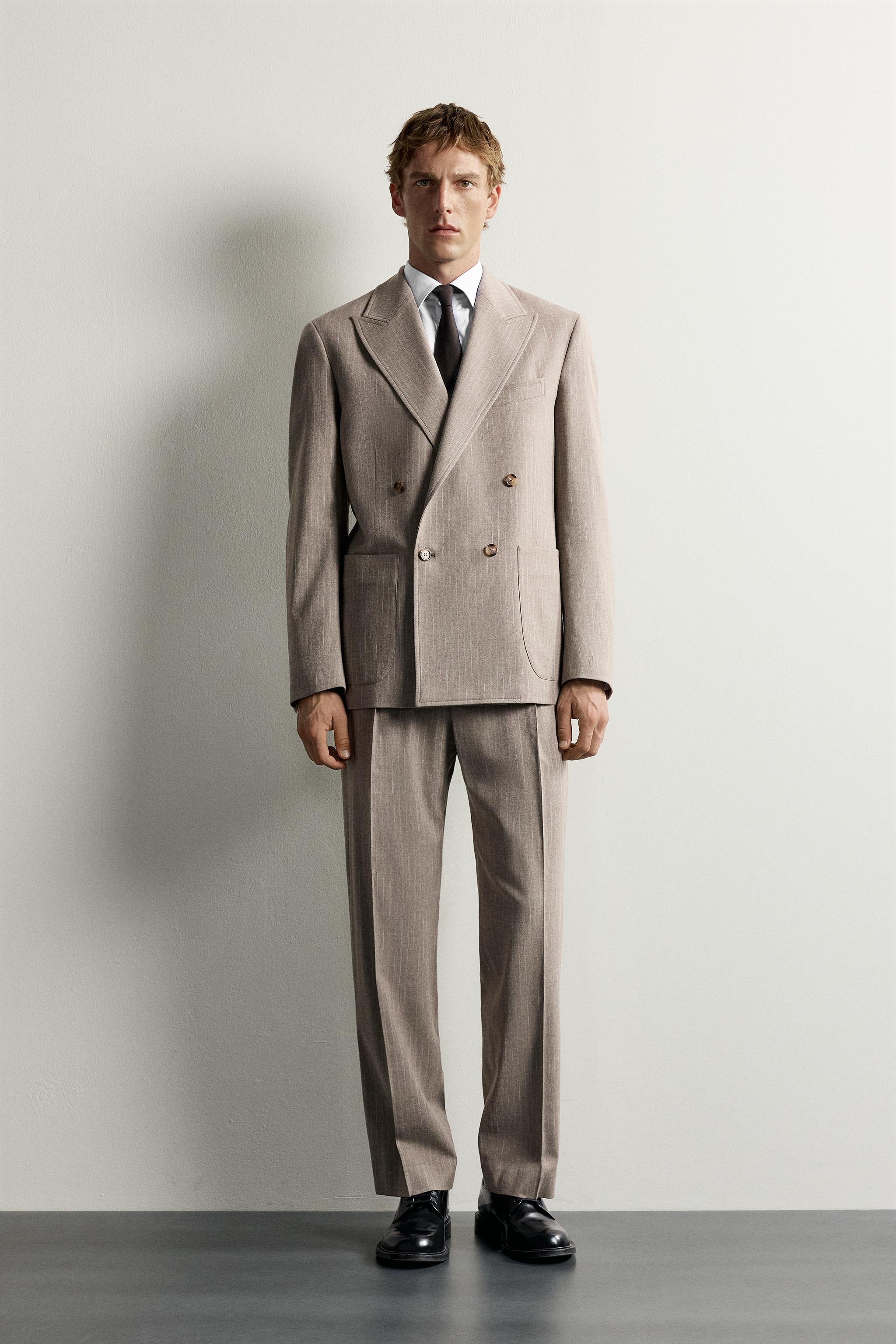 Zara İNCE ÇİZGİLİ REGULAR FIT TAKIM PANTOLONU