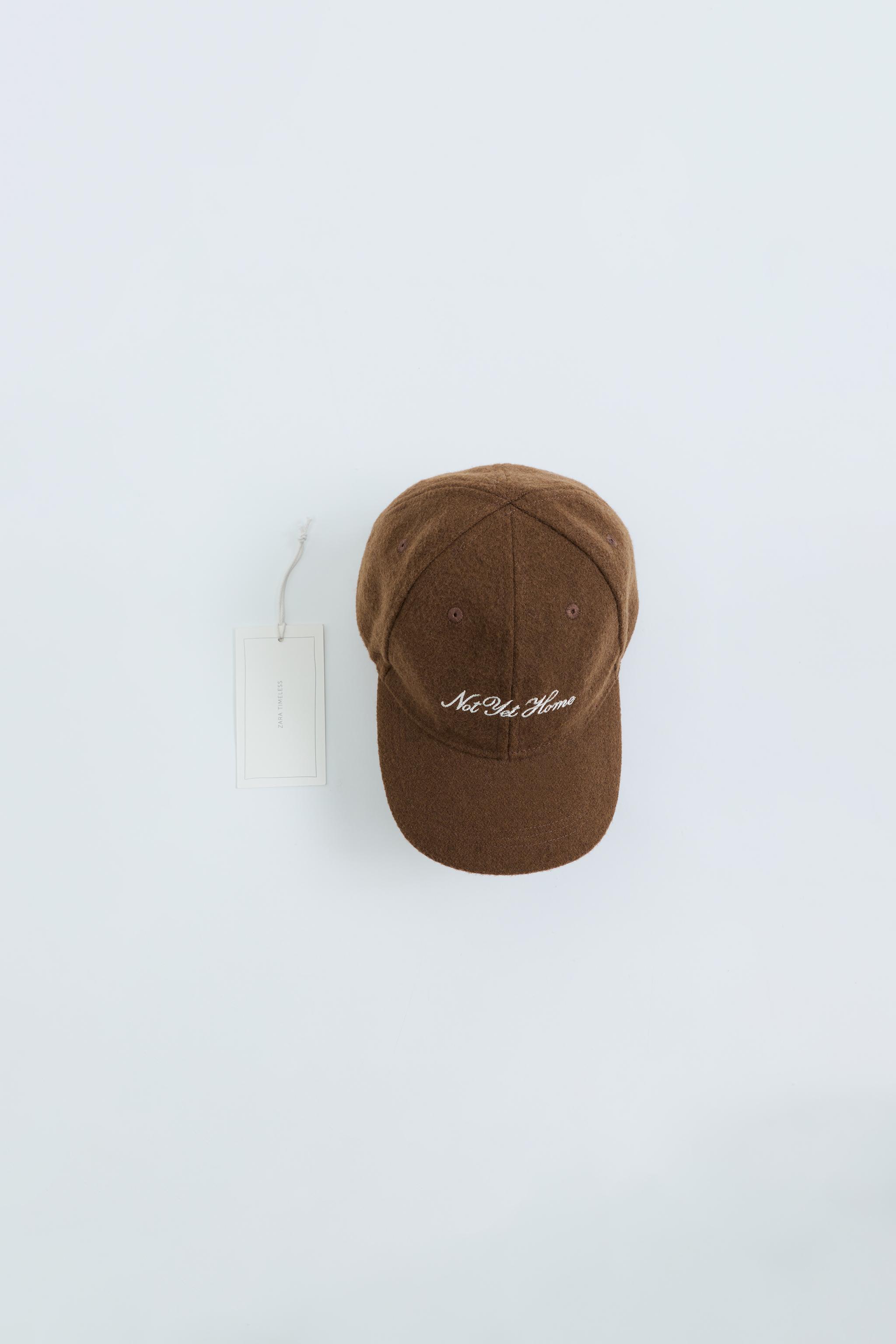 Zara TIMELESS - WOOL-FABRIC EMBROIDERED TEXT CAP