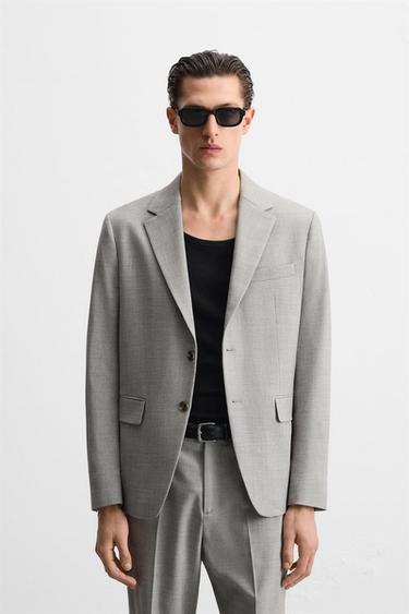 TEXTURED SUIT BLAZER - Sand by Zara