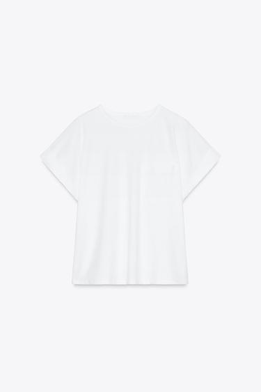 POPLIN POCKET T-SHIRT - White by Zara
