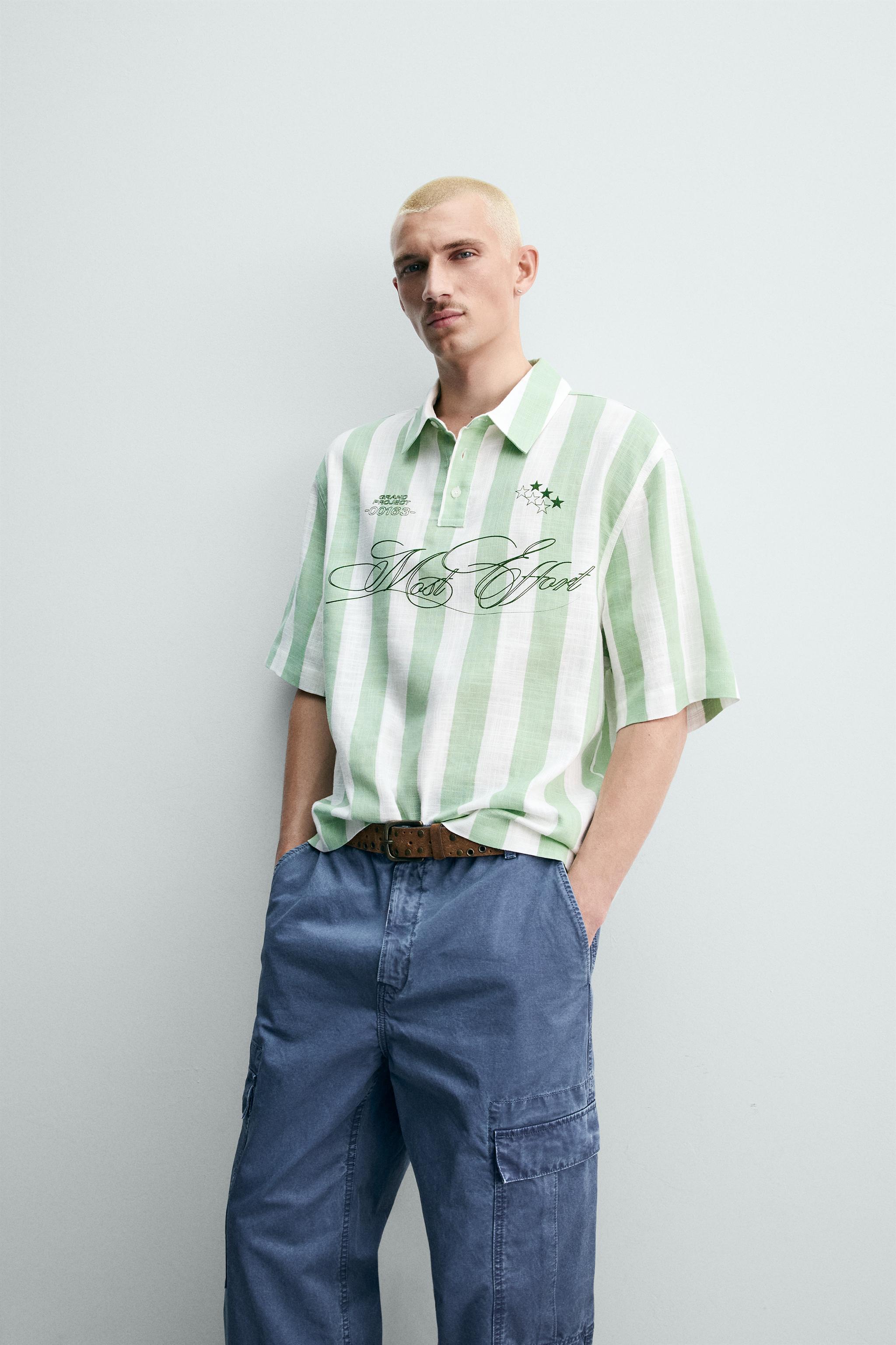 CHEMISE POLO COUPE AMPLE À IMPRIMÉS GRAPHIQUES
