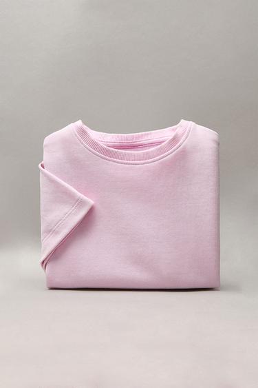 CAMISETA BÁSICA INTERLOCK - Rosa pastel de Zara