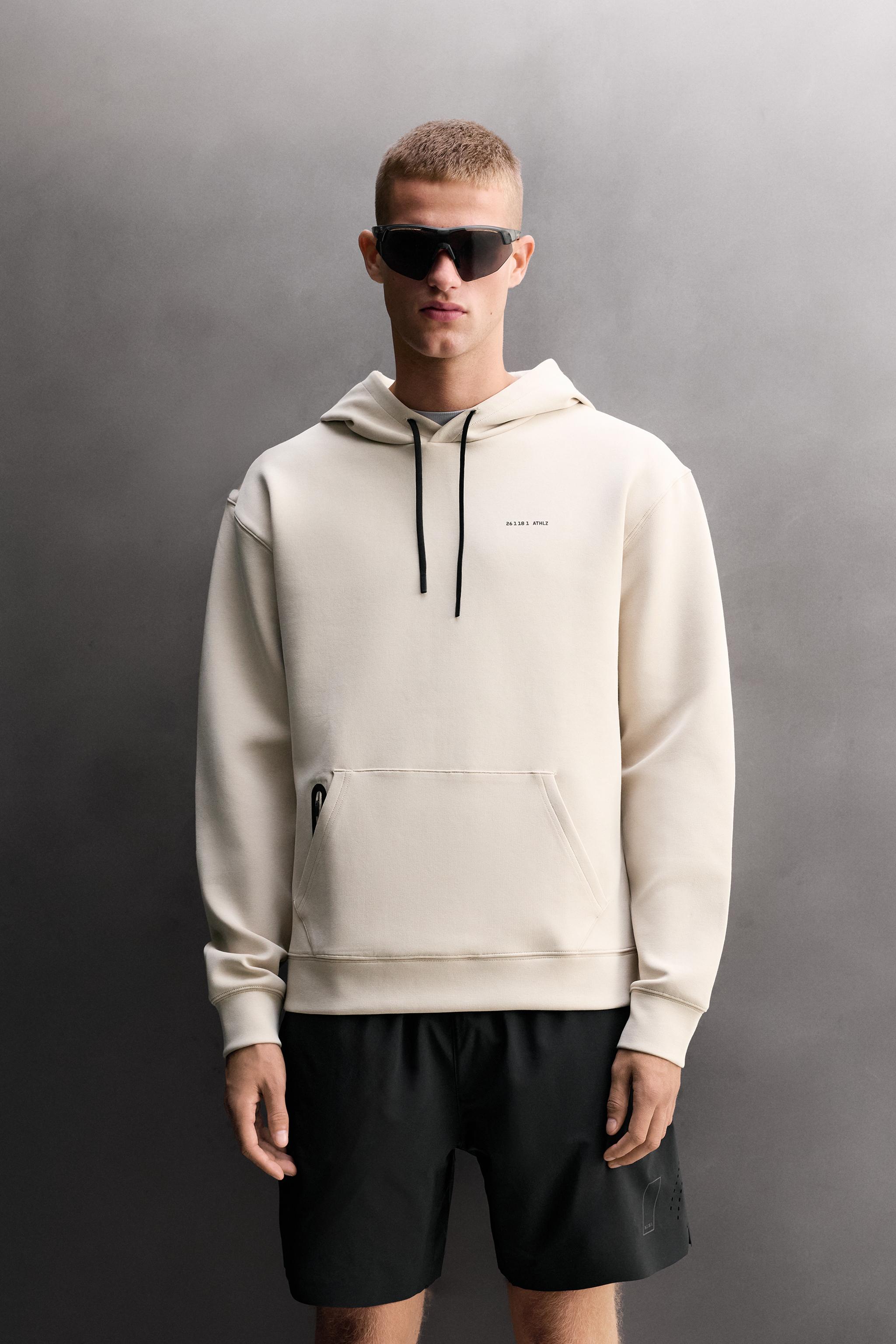 TECHNICAL HOODIE — ecru-white