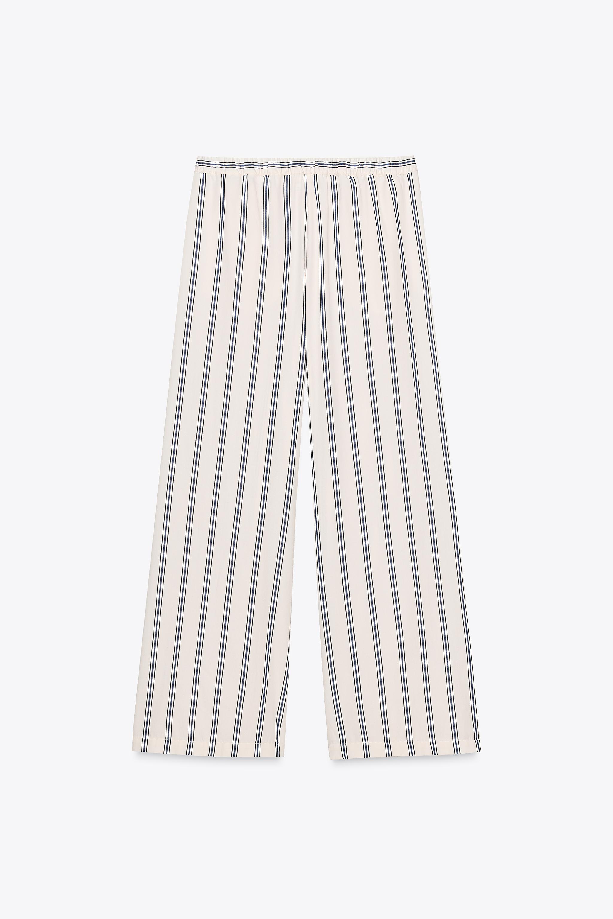 ストライプパラッツォパンツ ZW COLLECTION - エクリュ | ZARA