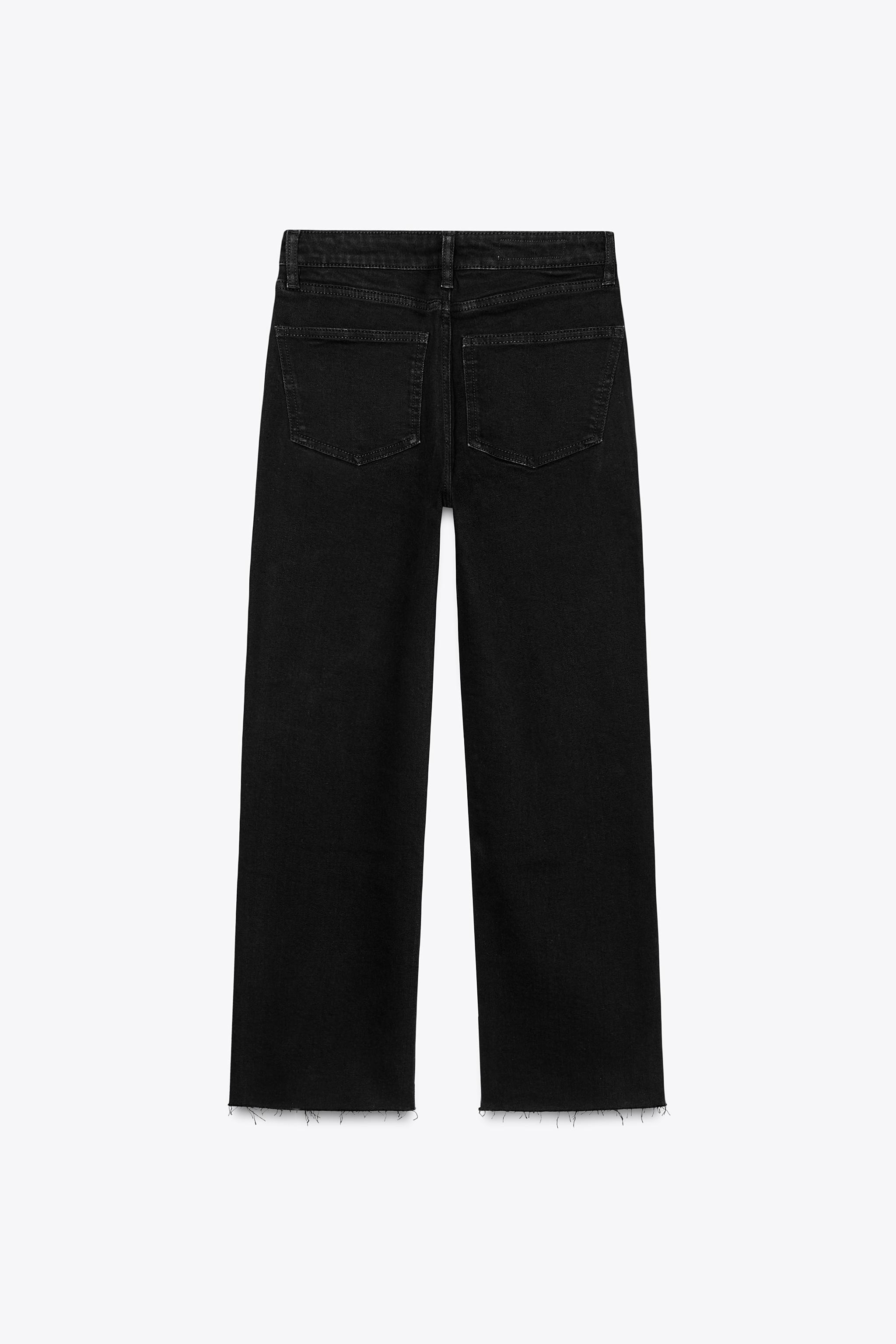 【ZARA】TRF CROPPED FLARE ハイライズデニムパンツ3643/017/811 TRF CROPPED FLARE HIGH-WAIST JEANS - Navy blue | ZARA UAE