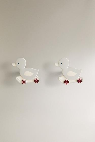 PACK OF CHILDREN'S DUCKLING DOOR KNOBS (PACK OF 2) - Grey marl by Zara
