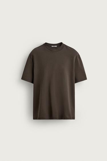 CAMISETA RELAX FIT - Marrom-escuro da Zara