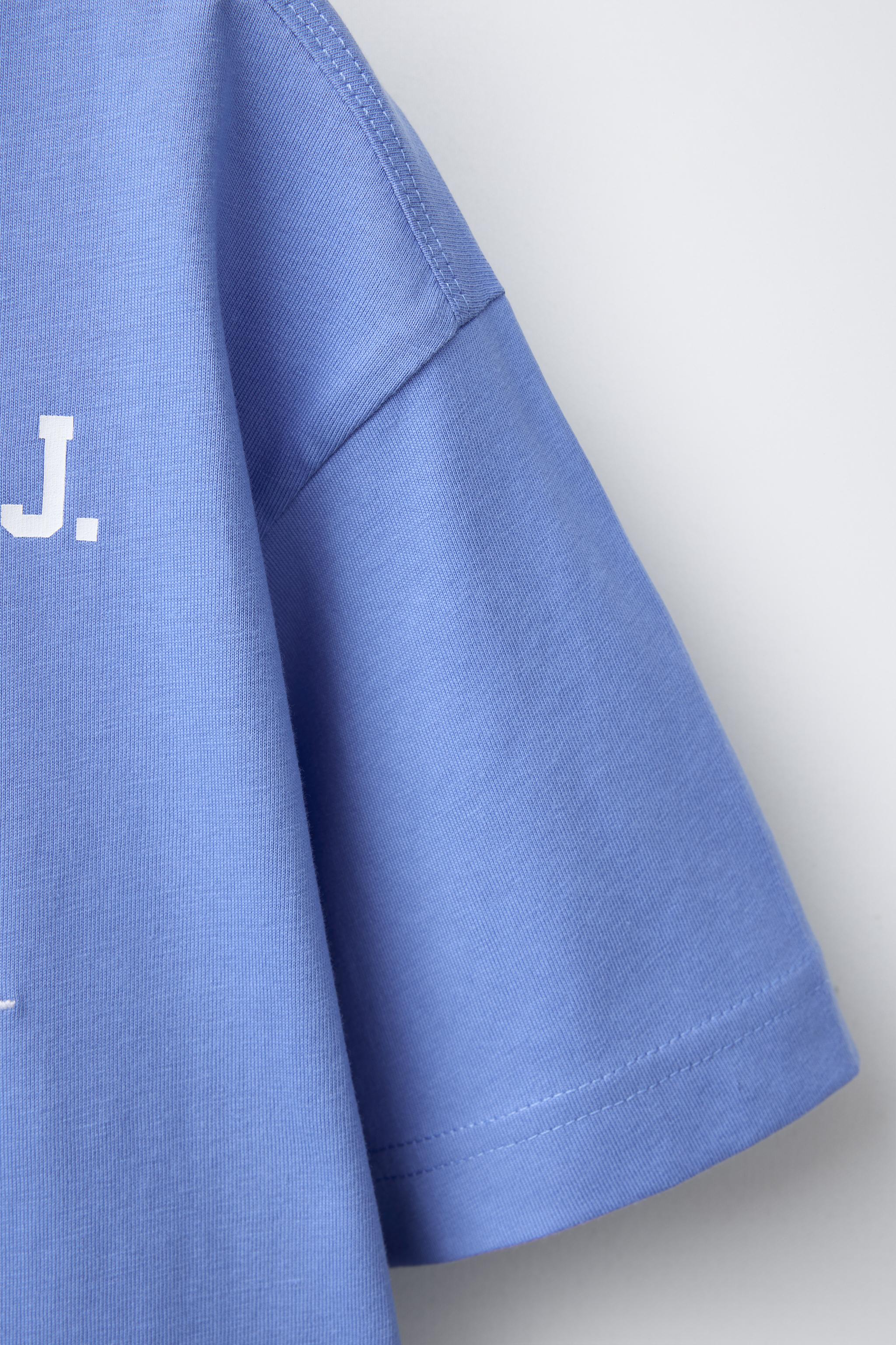 TEXT PRINT JOGGING T-SHIRT - Light blue | ZARA United States