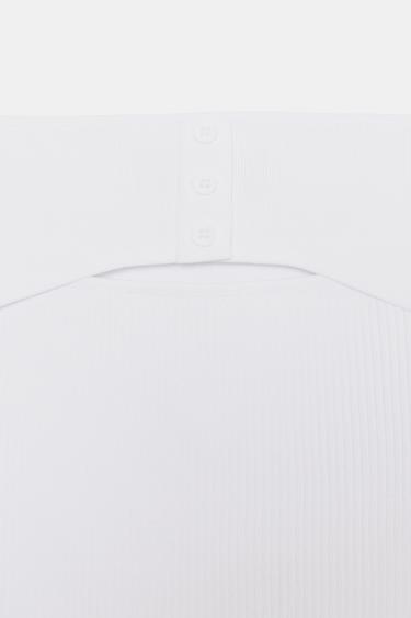 FITTED KNIT CUT-OUT TOP - White by Zara - Image 5