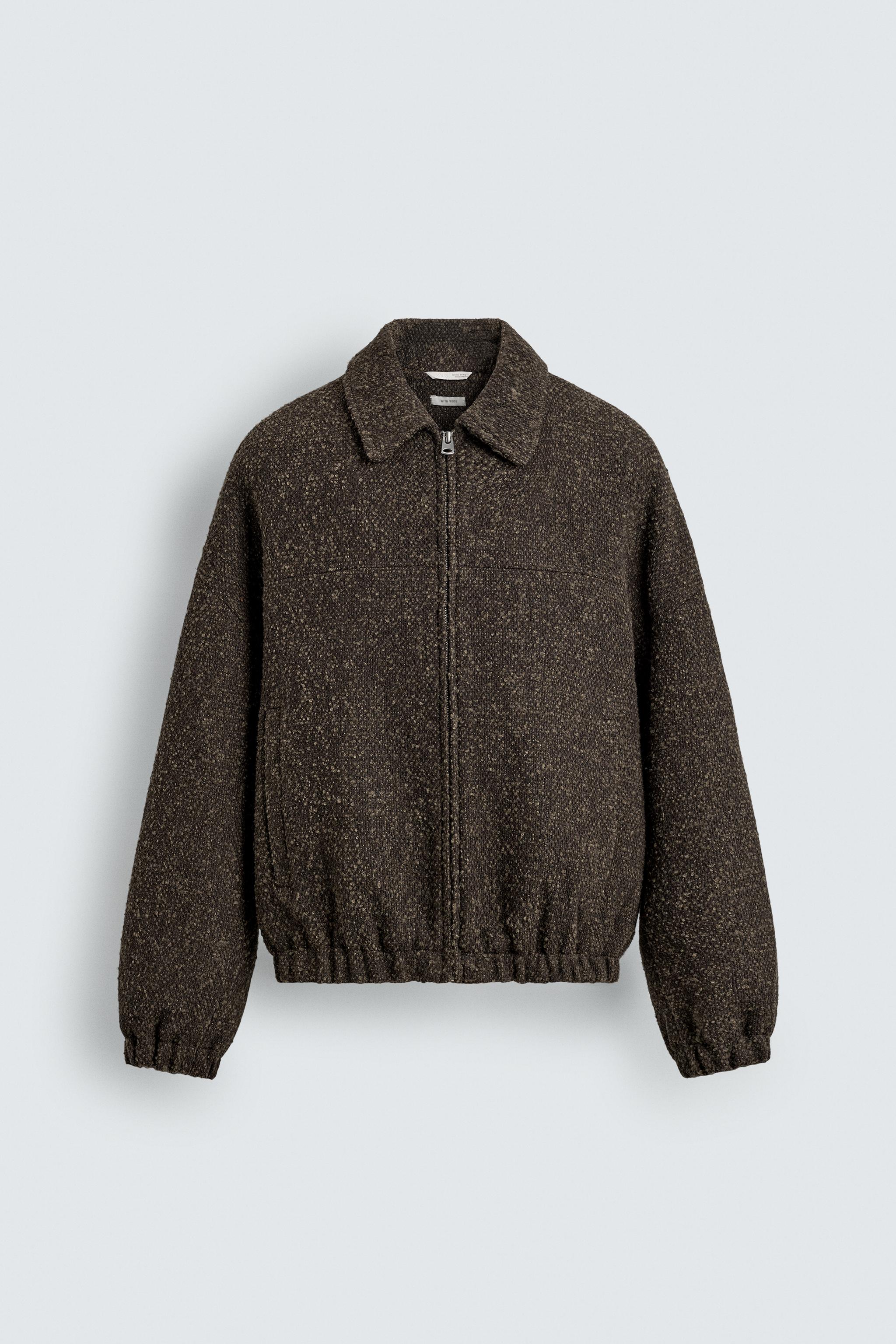 BOUCLÉ TEXTURED JACKET - Dark green | ZARA South Africa