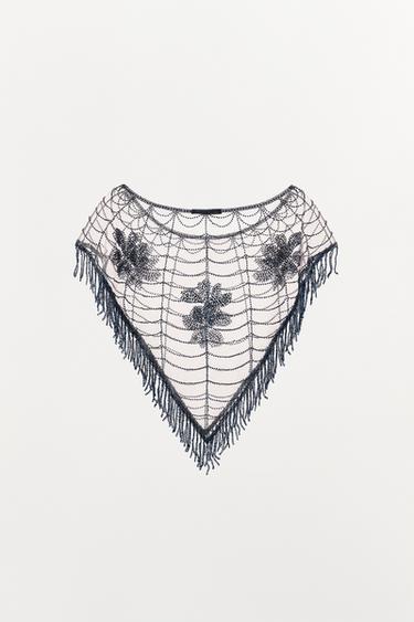 CAPE WITH BEADED EMBROIDERY - Light pink by Zara - Image 3