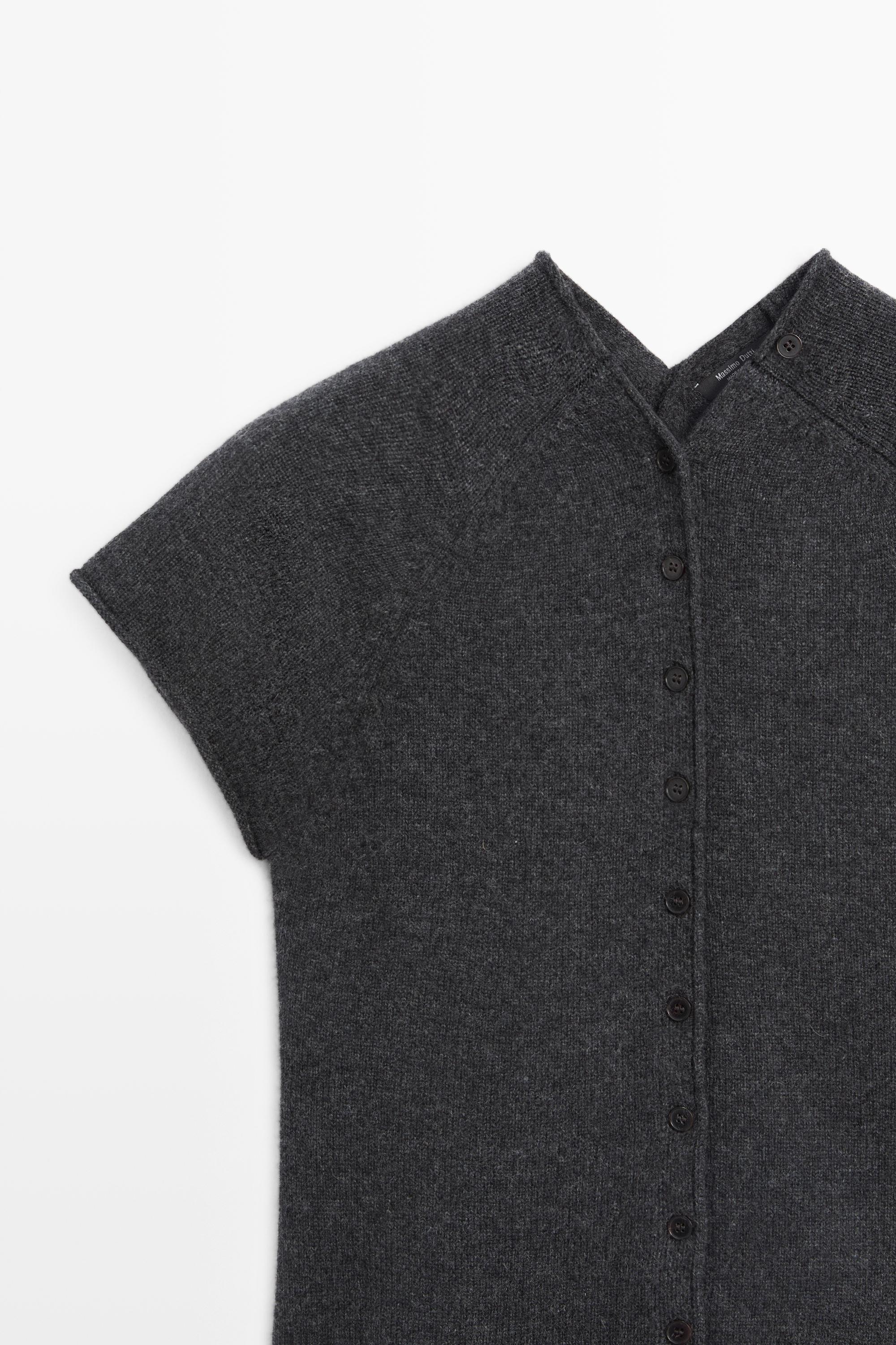 Gilet sans manches en maille boutonné 100 % cachemire