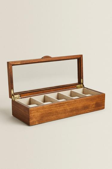 BOÎTE À BIJOUX MONTRES BOIS ET LIN - Marron de Zara - Image 2