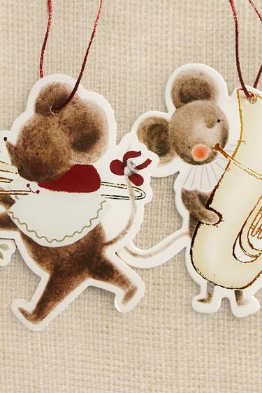 PACK OF CHRISTMAS MOUSE GIFT TAGS (PACK OF 12) - Multicoloured by Zara - Image 4