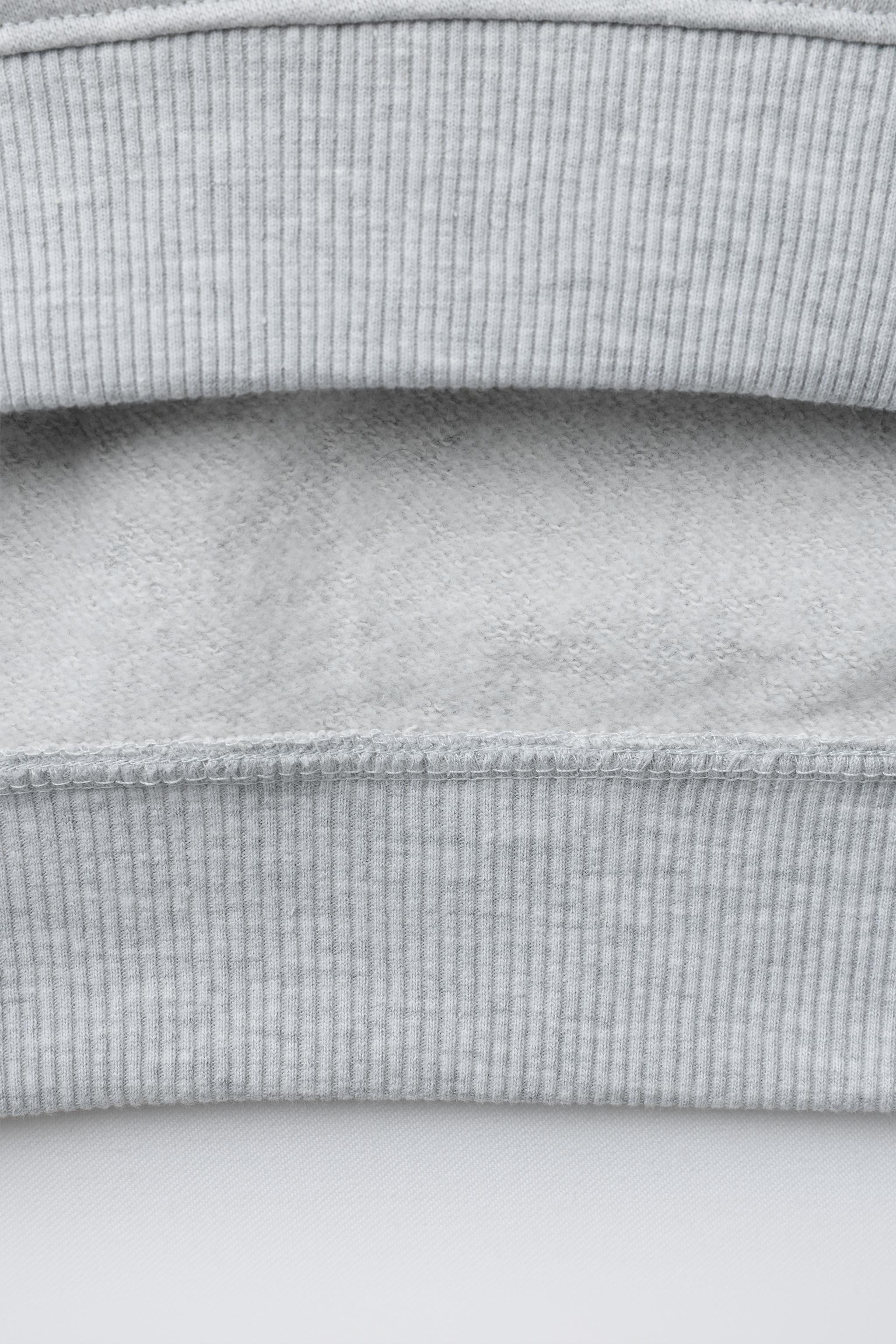 RAISED TEXT HOODIE SWEATSHIRT - Gray marl | ZARA United States