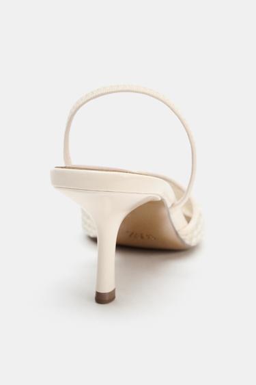 CHAUSSURES OUVERTES À L'ARRIÈRE AVEC PERLES - Blanc de Zara - Image 5