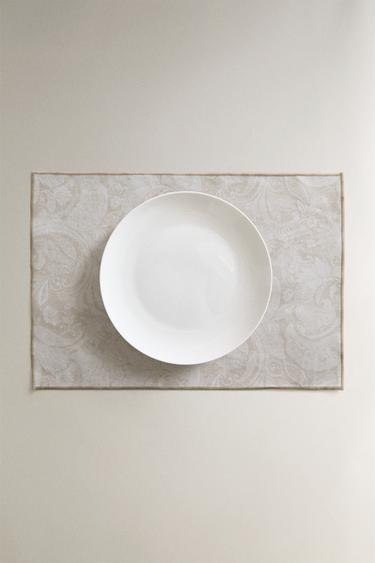 PAISLEY PRINT RESIN-COATED PLACEMAT - Light beige by Zara - Image 4