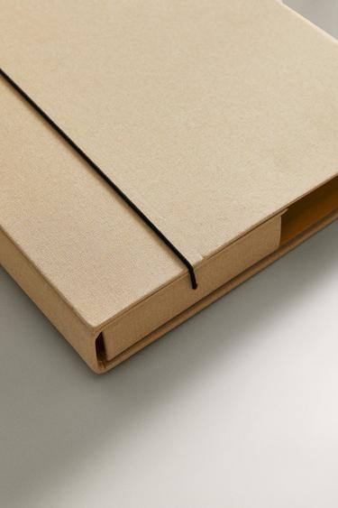 FOLDER WITH LINEN CLOSURE - Ecru by Zara - Image 3