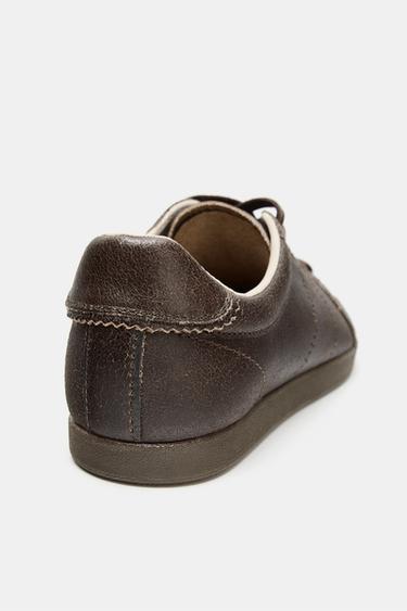 TENNIS EN CUIR - Marron de Zara - Image 7