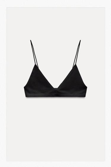 SEAMLESS STRAPPY BRA - Black by Zara