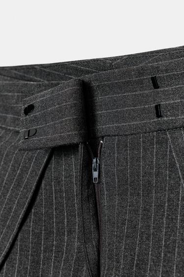 ZW COLLECTION PINSTRIPE DARTED TROUSERS - Grey by Zara - Image 7
