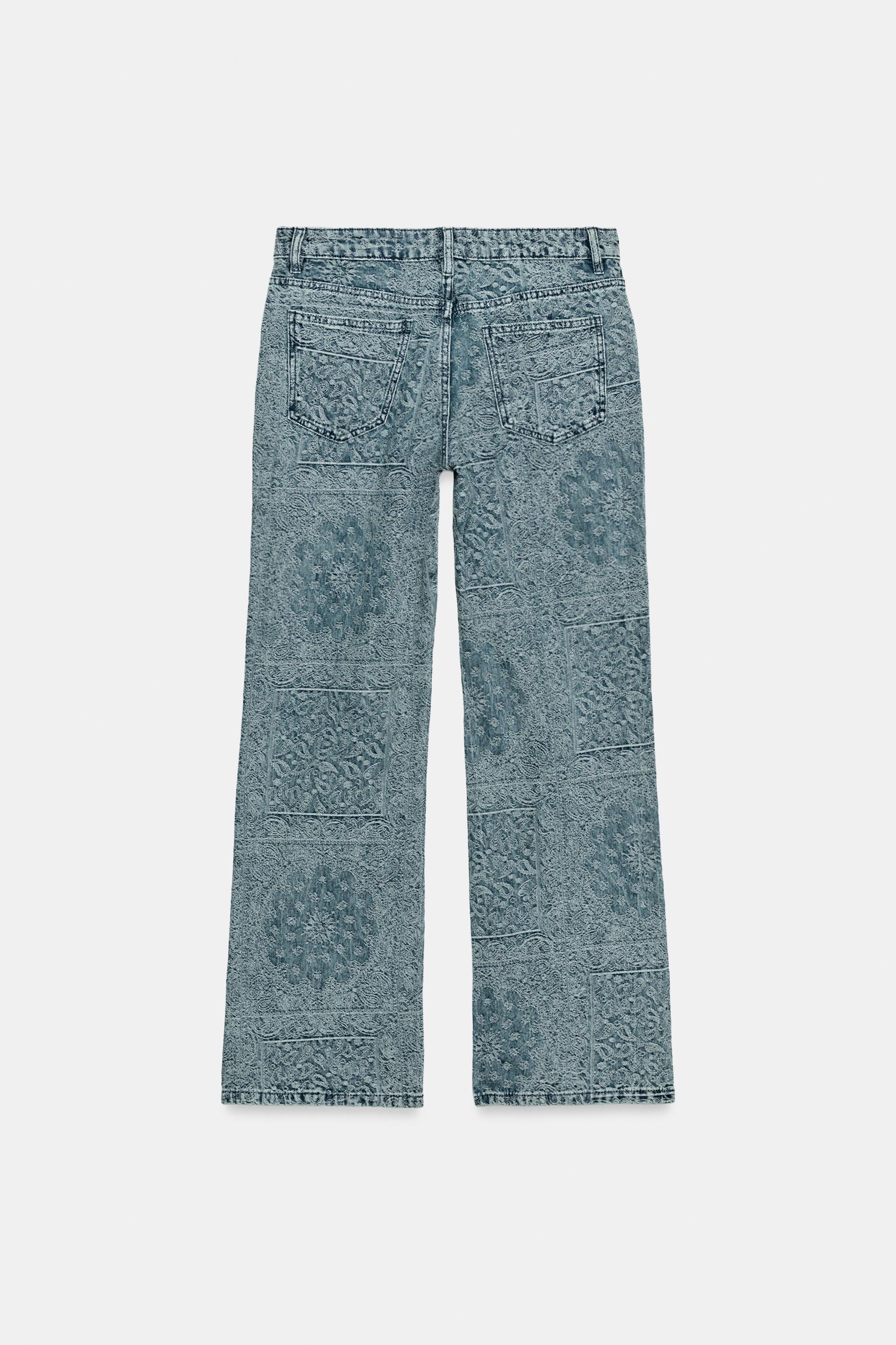 ZW COLLECTION HIGH WAIST JACQUARD FLARE JEANS