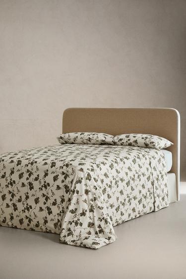 LEAF PRINT FLAT SHEET - Oyster-white by Zara - Image 1