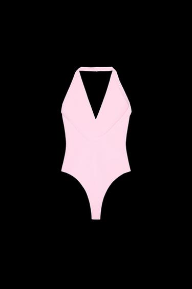 CONTRAST STRETCH BODYSUIT - Pink by Zara