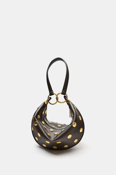 MULTI-POSITION STUDDED BAG - Brown by Zara