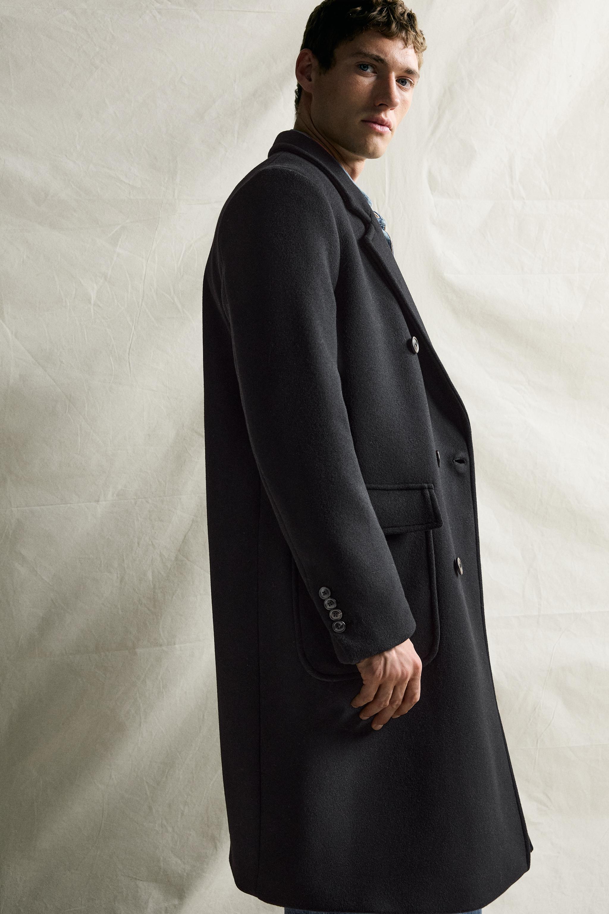 MANTEAU À BOUTONNAGE CROISÉ MÉLANGE DE LAINE MANTECO®