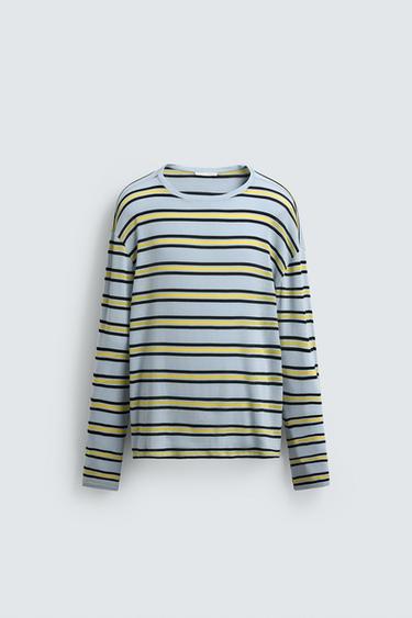 CAMISETA JACQUARD RAYAS - rayas de Zara