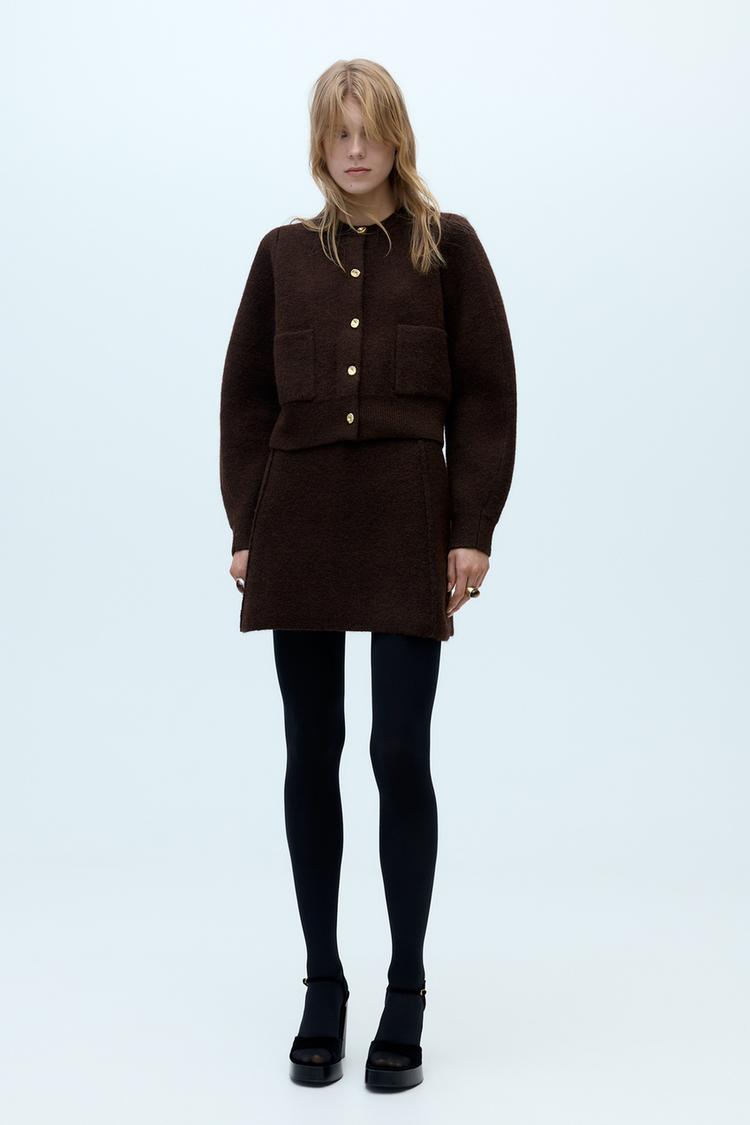 Bottoni Dorati Cardigan Con Bottoni Zara Zara Maglia Con Bottoni